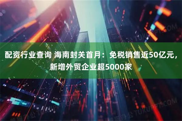 配资行业查询 海南封关首月：免税销售近50亿元，新增外贸企业超5000家
